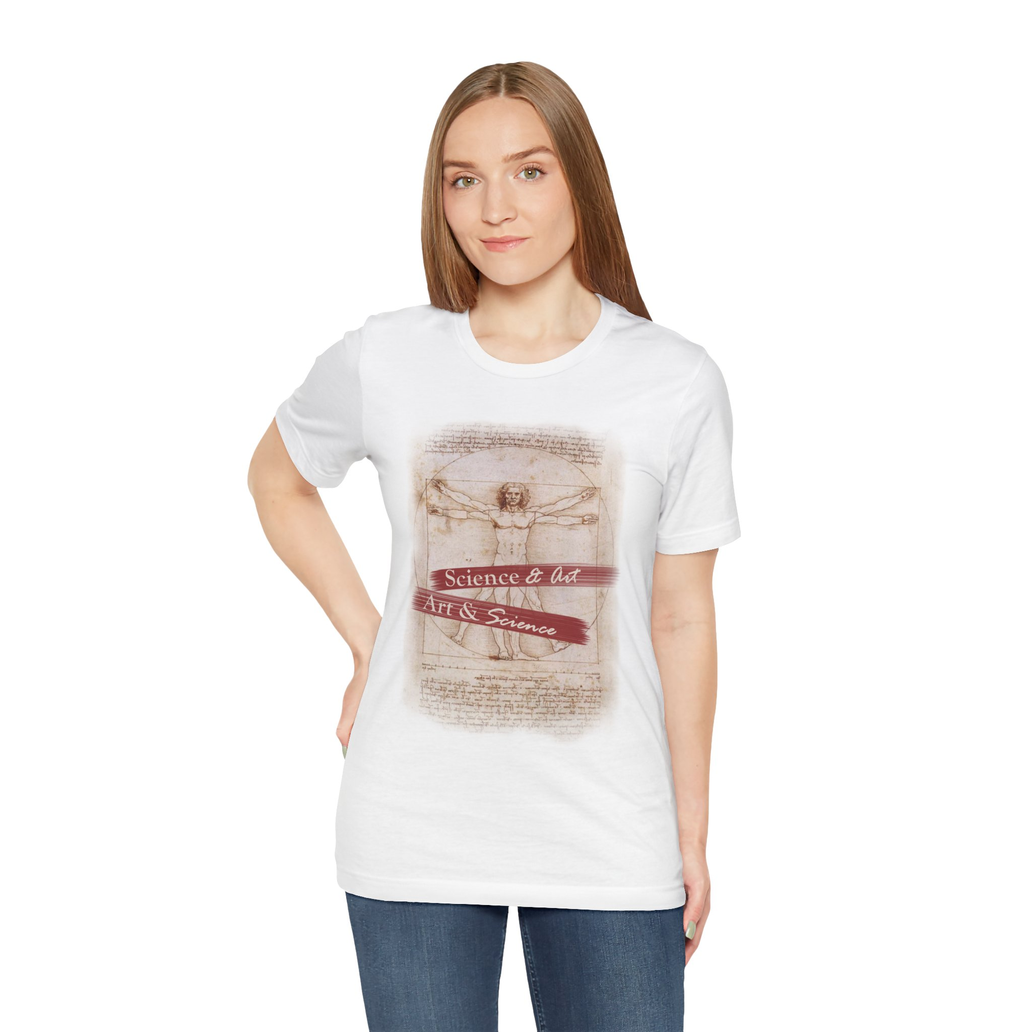 Vitruvian Man science & art tee | Leonardo da Vinci sketch shirt - Image 3