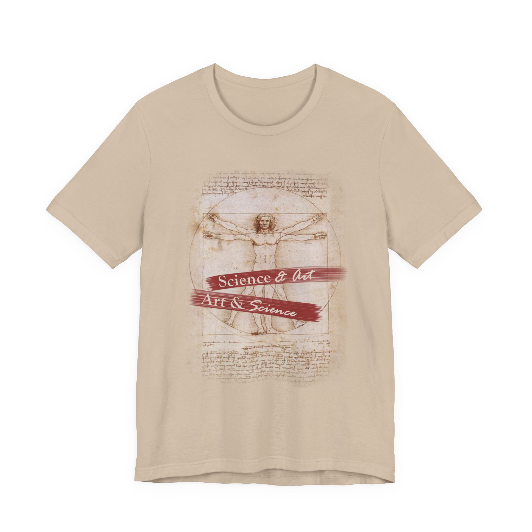 Vitruvian Man science & art tee | Leonardo da Vinci sketch shirt - Image 4