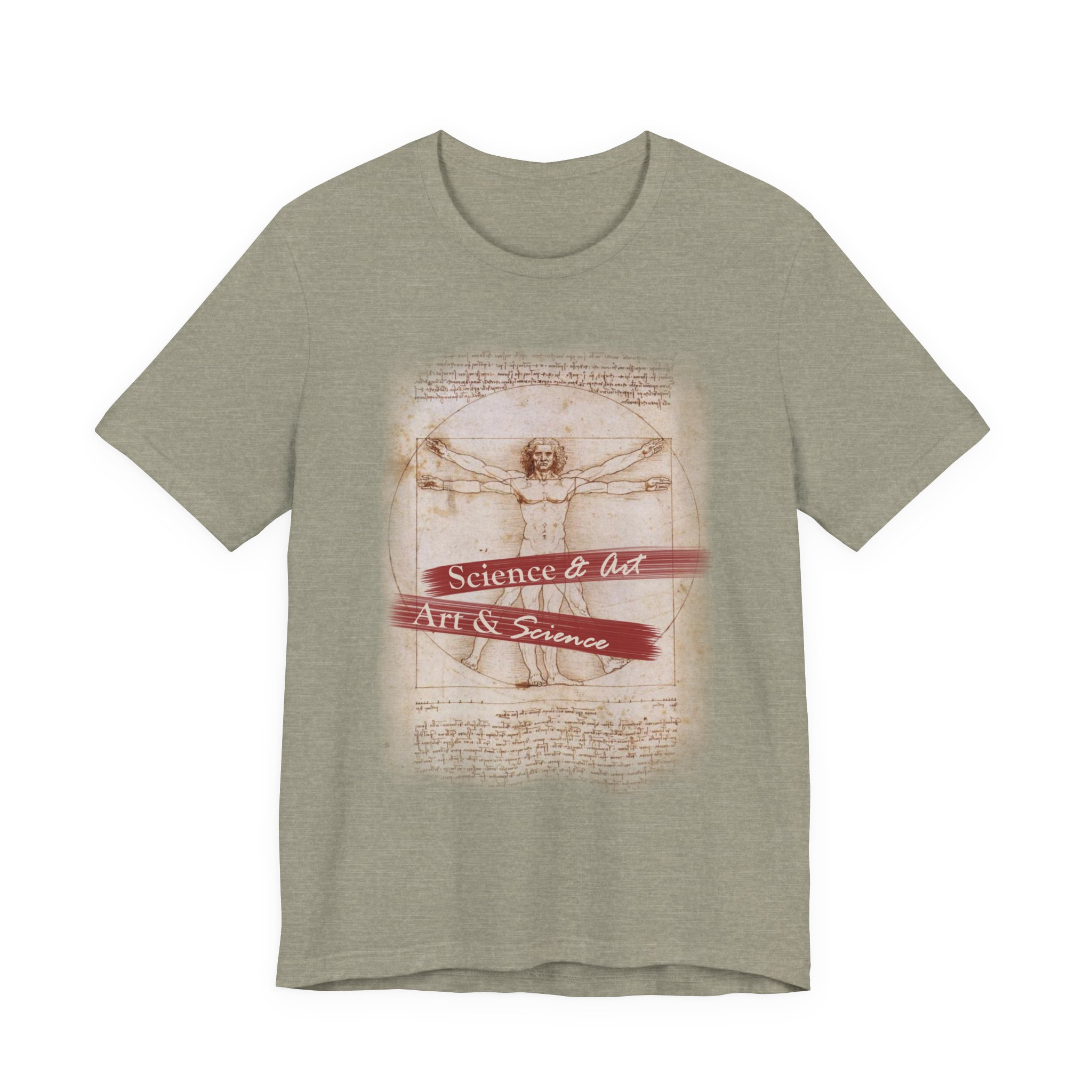 Vitruvian Man science & art tee | Leonardo da Vinci sketch shirt - Image 8