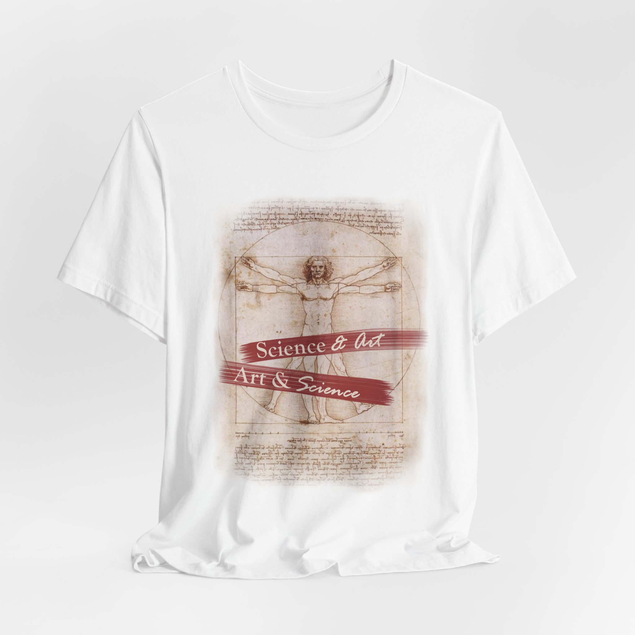Vitruvian Man science & art tee | Leonardo da Vinci sketch shirt - Image 2